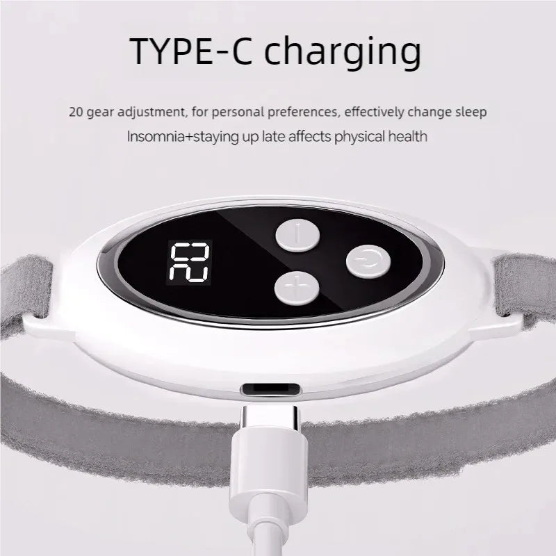 Rechargeable Sleep Aid Device Palm Pulse Sleep Massager Handheld Microcurrent Device for Help Improve Sleep Insomnia Anxiety