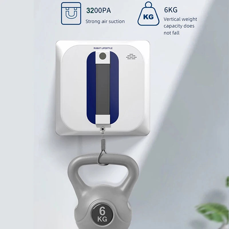 2025 Window Washer Robot Automatic Spray Water Robotic Glass Cleaner, 3200Pa Suction, Tuya APP Remote Control, Voice Prompt