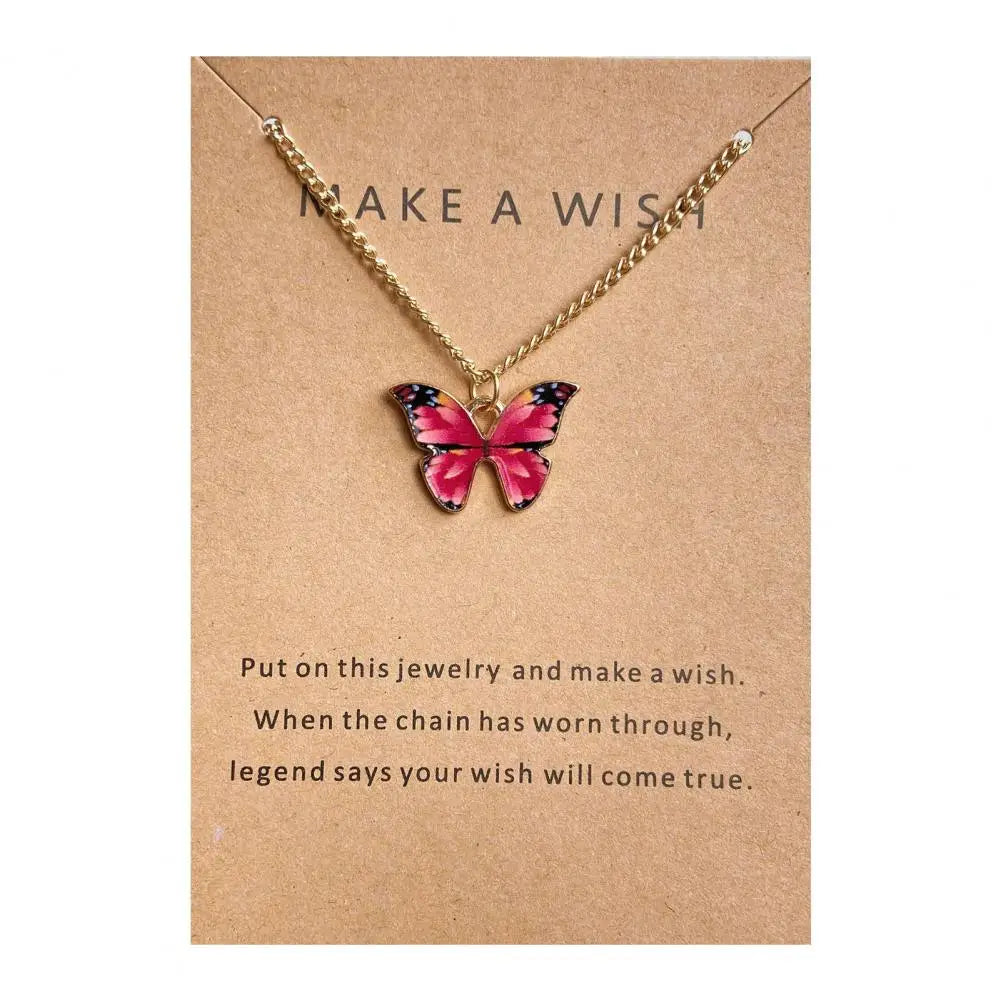 Fashion Vintage Women Necklace 2024 New Butterfly Pendant Necklace Set Romantic Dating Neck Chain For Women Lovely Neck Jewelry