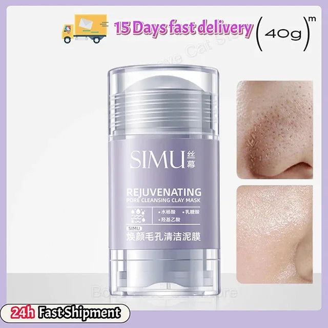 Shrink Pores Mask Salicylic Acid Deep Cleansing Stick Kaolin Clay Refines Skin Remove Forehead Blackhead Chin Pimples Acne Treat
