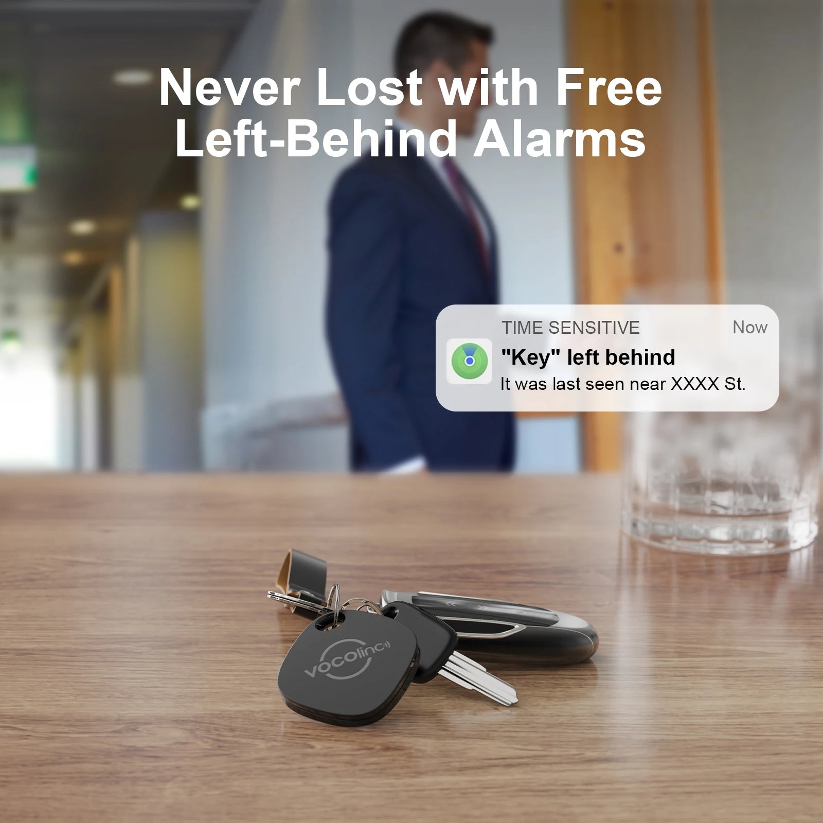 1/2/3/4Pcs VOCOlinc Mini Keychain Locator Anti-lost Wallet Car Smart Tag Bluetooth Tracker Key Item Finder Use Find My (iOS only