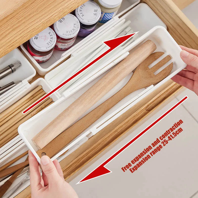 Drawer intimates partition storage box retractable kitchen tableware compartment organizer stationery classification storage box