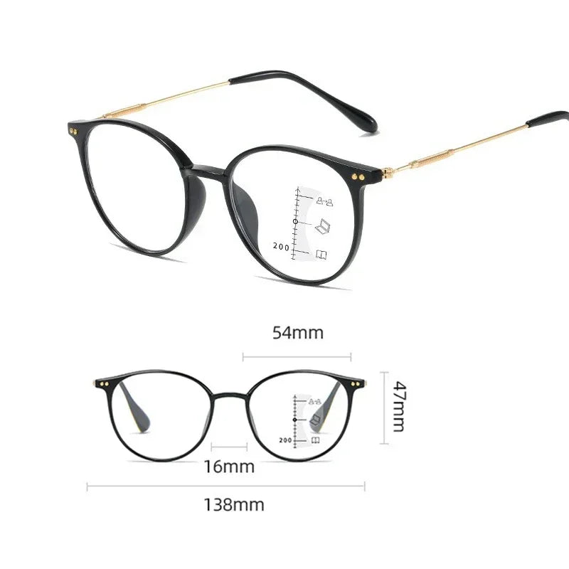 Smart Progressive Reading Glasses for Men Women Vintage Multifocal Presbyopia Eyeglasses Finished Near Far Sight Eyewar Diopter