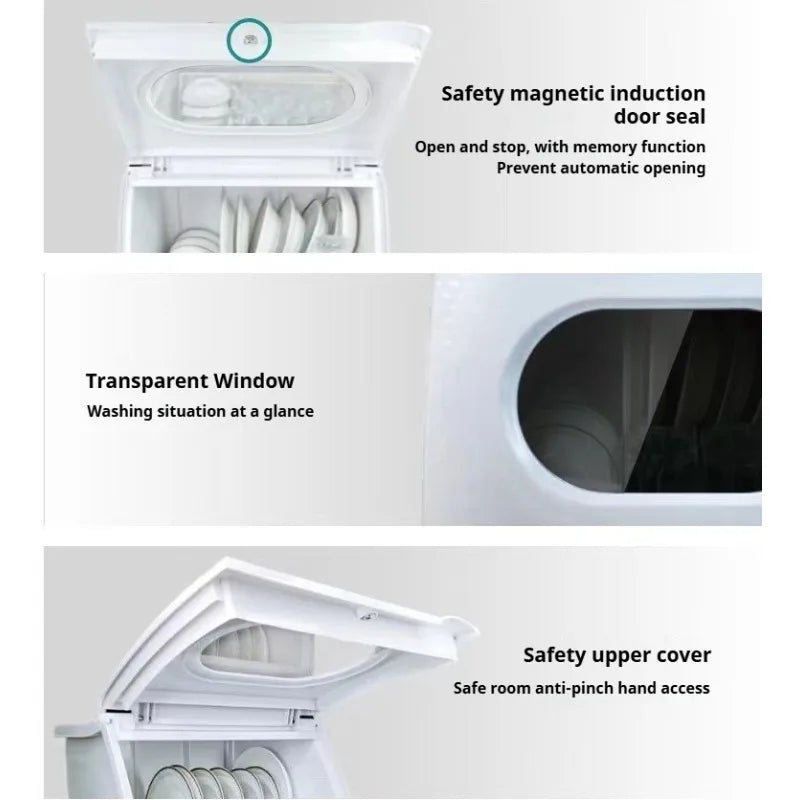 Fully Automatic Dishwasher Household Desktop Dish Disinfection Cabinet Dryer Cupboard Kitchen Tableware Storage Dryer