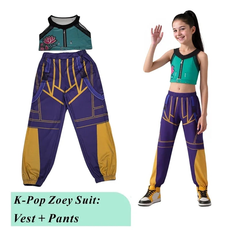 Halloween Costume de Cosplay pour enfants, Zoey Mira Rumi, impression 3D, Halloween, carnaval, chasseurs k-pop, groupe