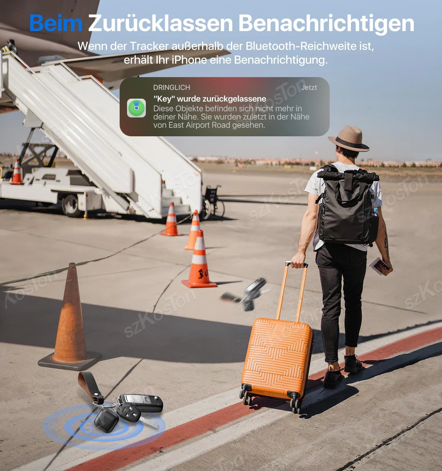 Mini GPS Tracker Compatible with iOS Find My APP Dog Cat Locator Child Finder Pet & Car Lost Tracker Smart iTag with Keychain