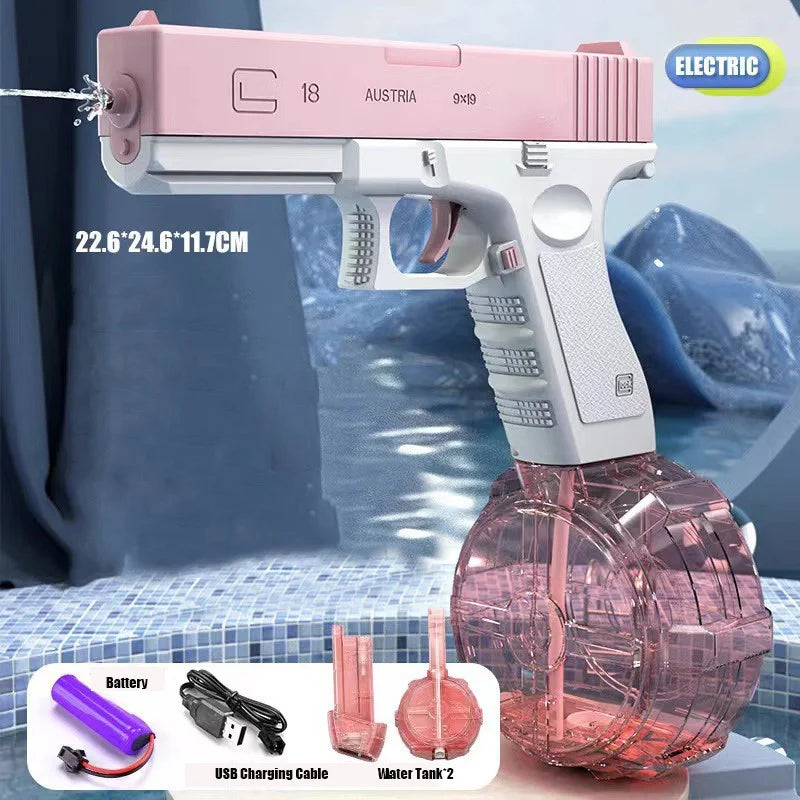 Electric Water Gun With Two Water Tank Automatic High-Power Water Blaster For Child Outdoor Games Summer Water Spray Gun Toys