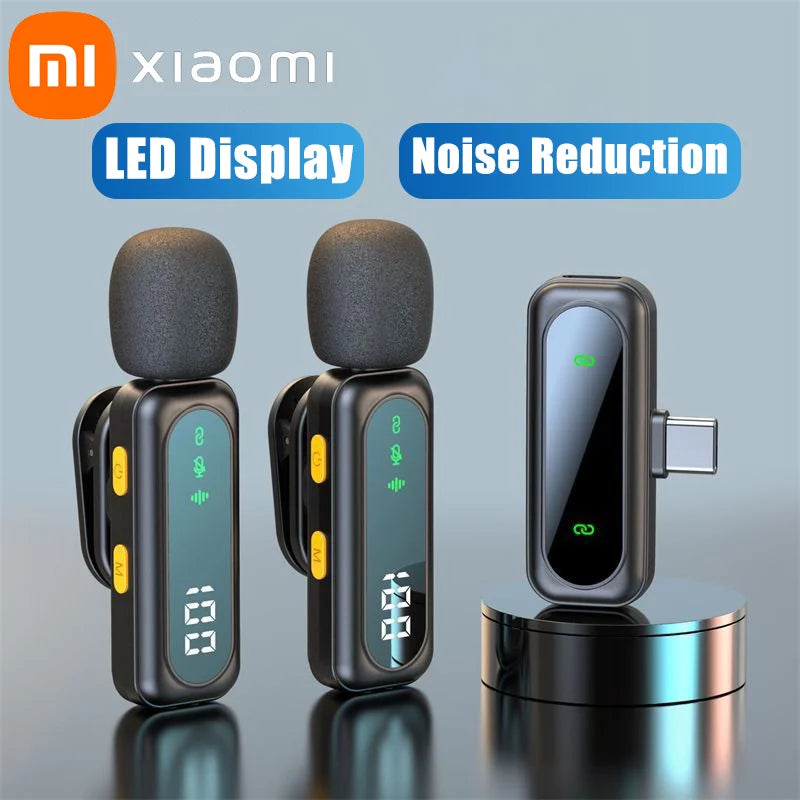Xiaomi Mijia Wireless Lavalier Lapel Microphone Portable Noise Reduction Audio Recording Type-C for iPhone15-17 Android PC Live