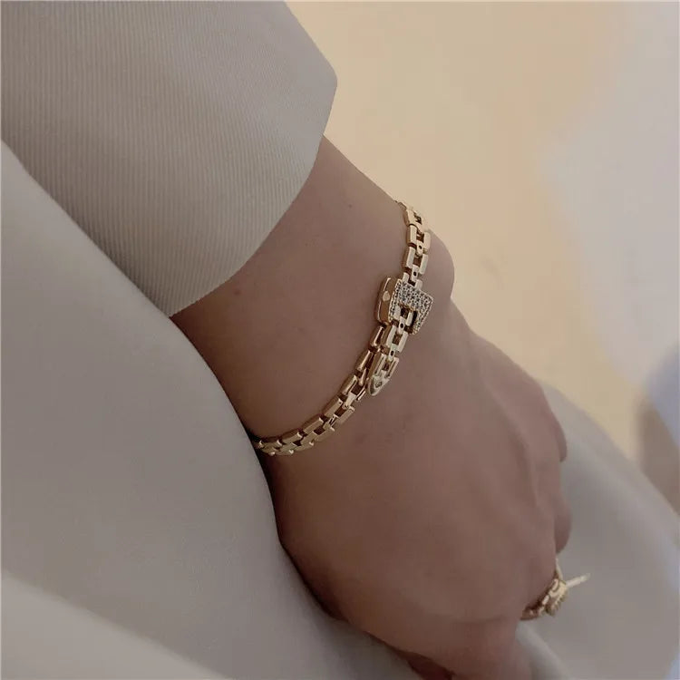 New Sight Fashion Brand Jewelry Unique Watchband Bangle&bracelets for Women Delicate Crystal Charm Bracelets