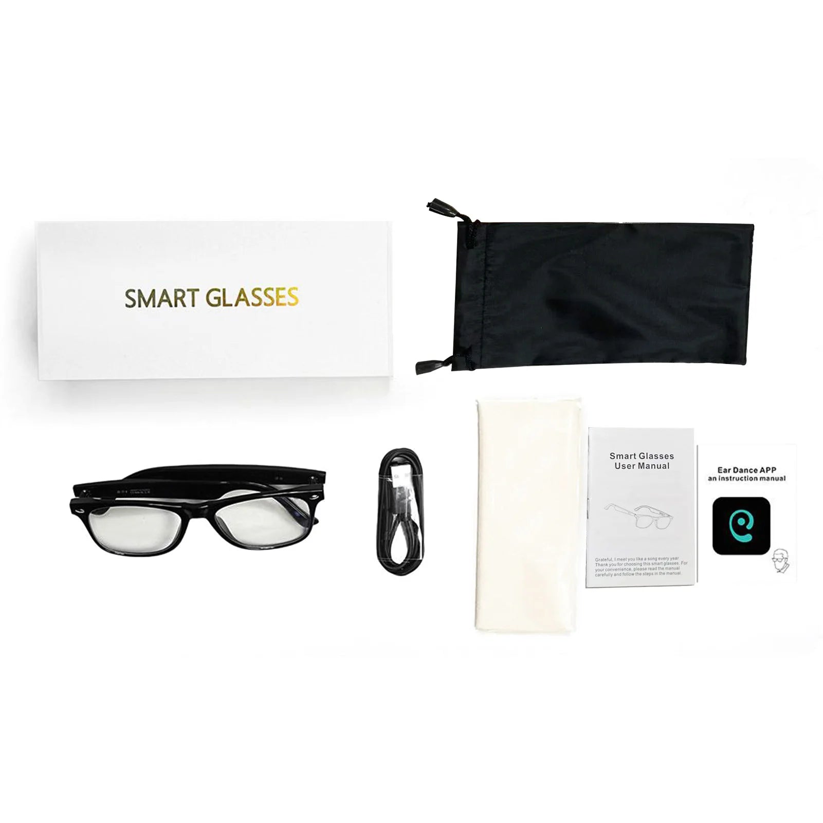 Smart BT Glasses Smart Glasses for Women Men BT 5.4 Support Audio Translation Calling Song Playback Lightweight Comfortable