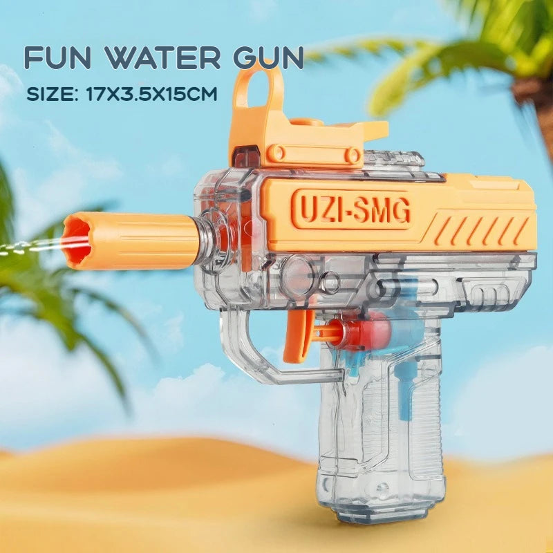Summer UZI Water Gun non Electric Pistol High-pressure Full Automatic Shooting Water Beach Toy Gun For kid Adult birthday presen