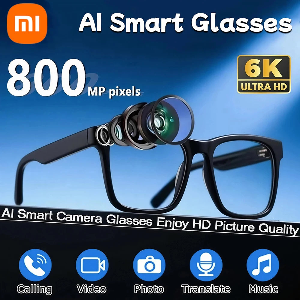 Xiaomi AI Smart Glasses 6K HD Photochromic Multifunction Bluetooth Calling Voice Assistant Music Player Translate Camera Glasses