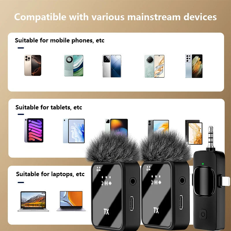 Xiaomi Wireless Lavalier Microphone for iPhone Android Microphone Reverb Sound Video Recording Podcast Noise Reduction Clip mic
