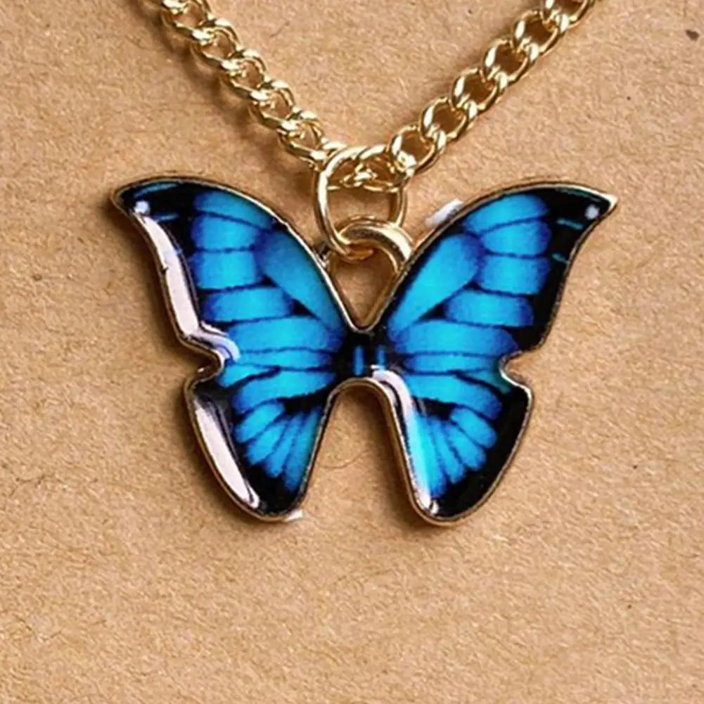 Fashion Vintage Women Necklace 2024 New Butterfly Pendant Necklace Set Romantic Dating Neck Chain For Women Lovely Neck Jewelry