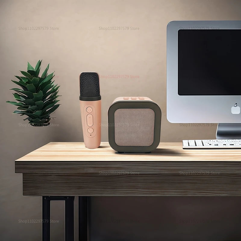 K12 Karaoke Microphone Set with 2 Wireless Microphones Bluetooth 5.3 PA Speaker for Kids Home KTV Singing Party Gift