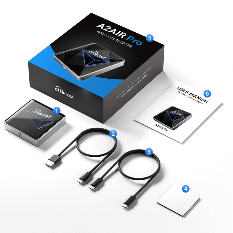 Ottocast A2Air Pro Wireless Android Auto Adapter Dongle Spotify Waze Multimedia for factory wired Adnroid Auto Car