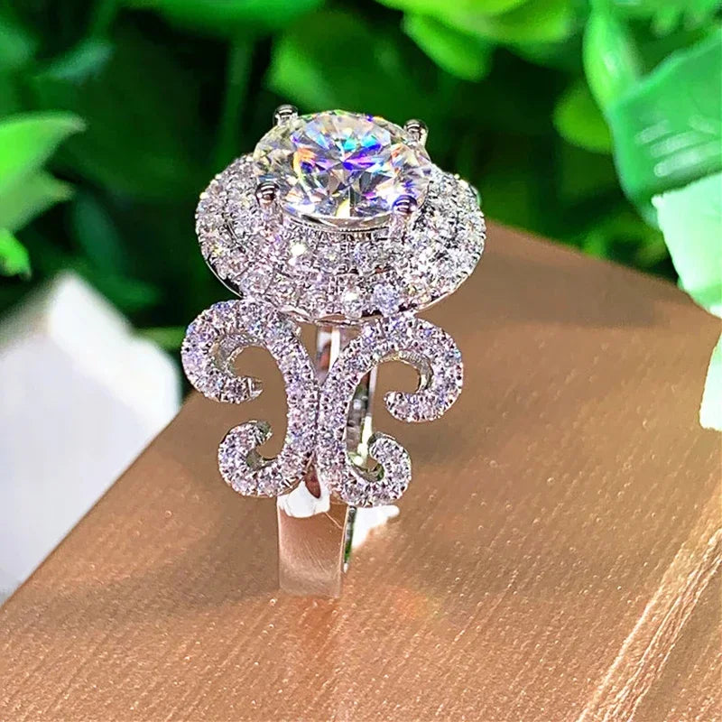 New Aesthetic Design Women's Wedding Rings with Brilliant Cubic Zirconia Stone Graceful Proposal Engage  Fashion Jewelry