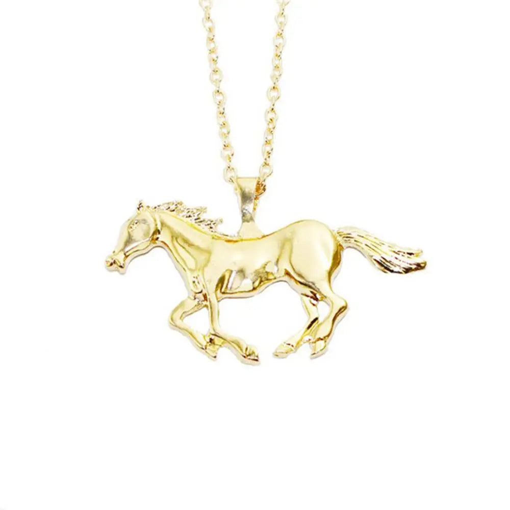 New Fashion Statement Necklace For Women Silver/Gold Jewelry Running Horse Pendant Necklace