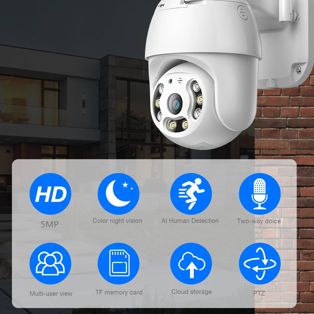 V380 Pro 2MP Surveillance Outdoor Wireless IP Camera Smart Home Two Ways AUDIO Waterproof WIFI Security CCTV Camera
