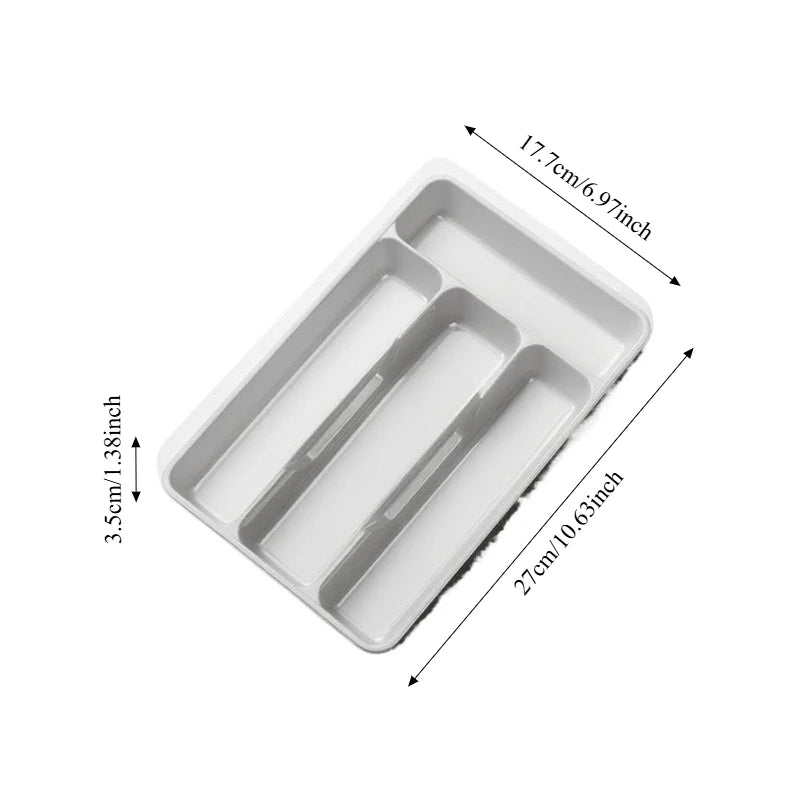 Kitchen Drawer Organizer Adjustable Divider Storage Box for Utensils Cutlery Knife Fork Spoon Chopsticks Cabinet Built In Tray