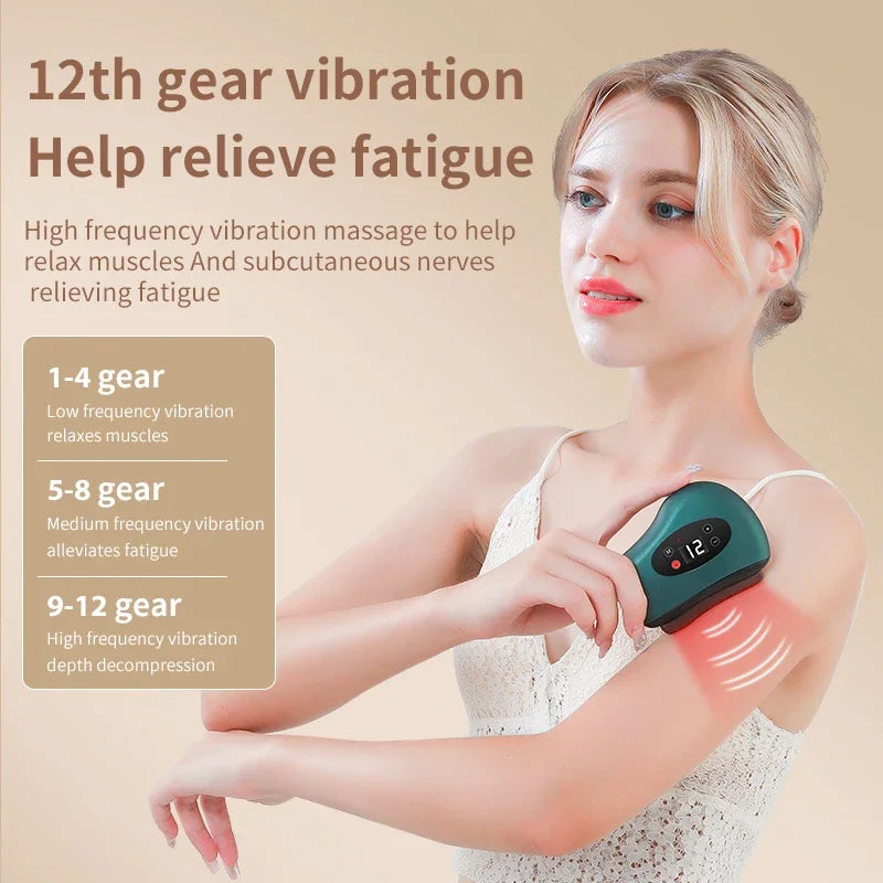 Electric Guasha Massager Hot Compress Eye Massager Stone Heating Vibration Scraping Neck Face Skin Lifting Removal Wrinkle Tool