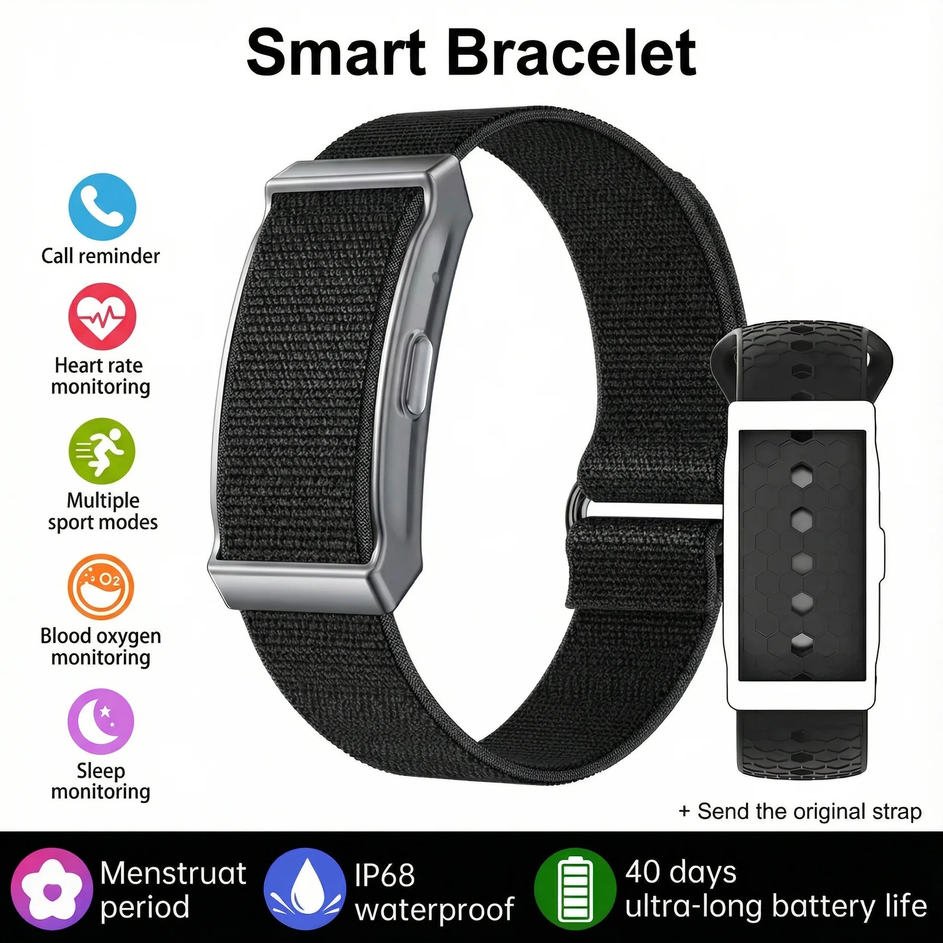 Smart Bracelet G69 Heart Rate Health Monitoring Wristwatch Outdoor Sports Fitness Tracker Waterproof SmartWatch For Men Women