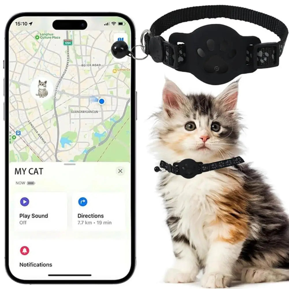 Pet Cat Locator Collar Gps Tracker Reflective Collar Waterproof Kitten Adjustable Tracking Pet Anti-Lost Device Accessories