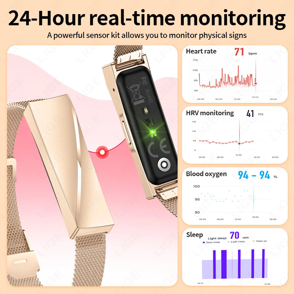 Smart Wristband Bluetooth Connected Smartband Fitness Tracker Heart Rate Blood Pressure SpO2 Sleep Monitor Health Smart Bracelet