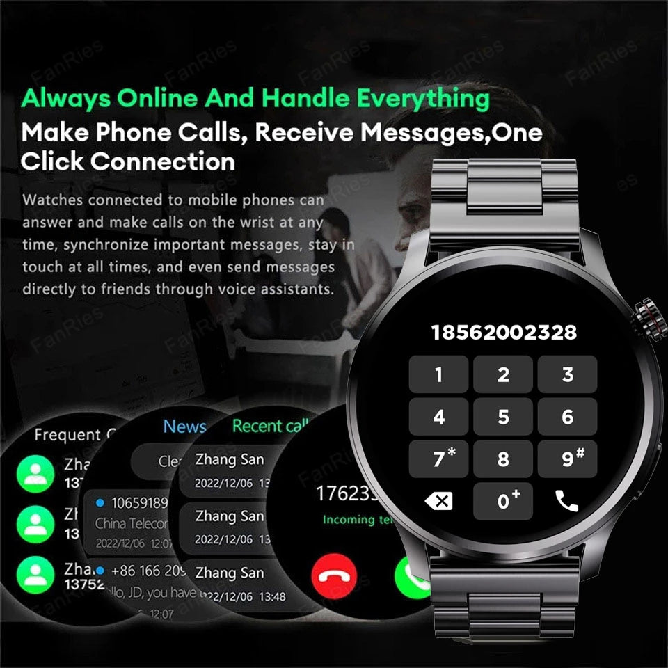 New Smart Watch SK51 Smart Watch 1.53 Inch HD AMOLED Screen NFC GPS TrackerBluetooth Call Health Monitoring Watch Men Women
