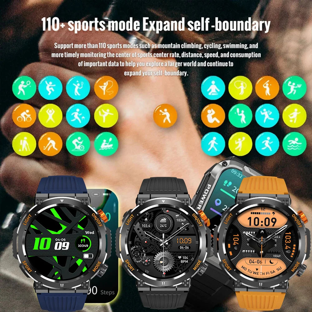 2025 New Men's Smart Watch 360 * 360 HD Touch Screen Sports Waterproof Smartwatch Health Monitoring Bluetooth Call Smart Watches