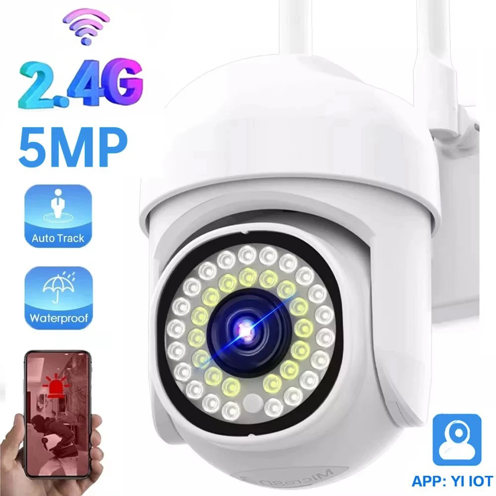 YI IOT 2.4G 5MP WiFi PTZ Camera Outdoor Security Wifi Camera Motion Detection Auto Tracking Two Way Audio Surveillance Camera
