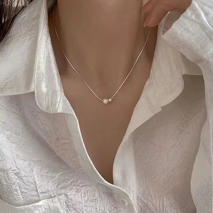 New Fashion Pearl Necklace for Girls Pearl Pendant Collarbone Chain for Women Jewelry Gift