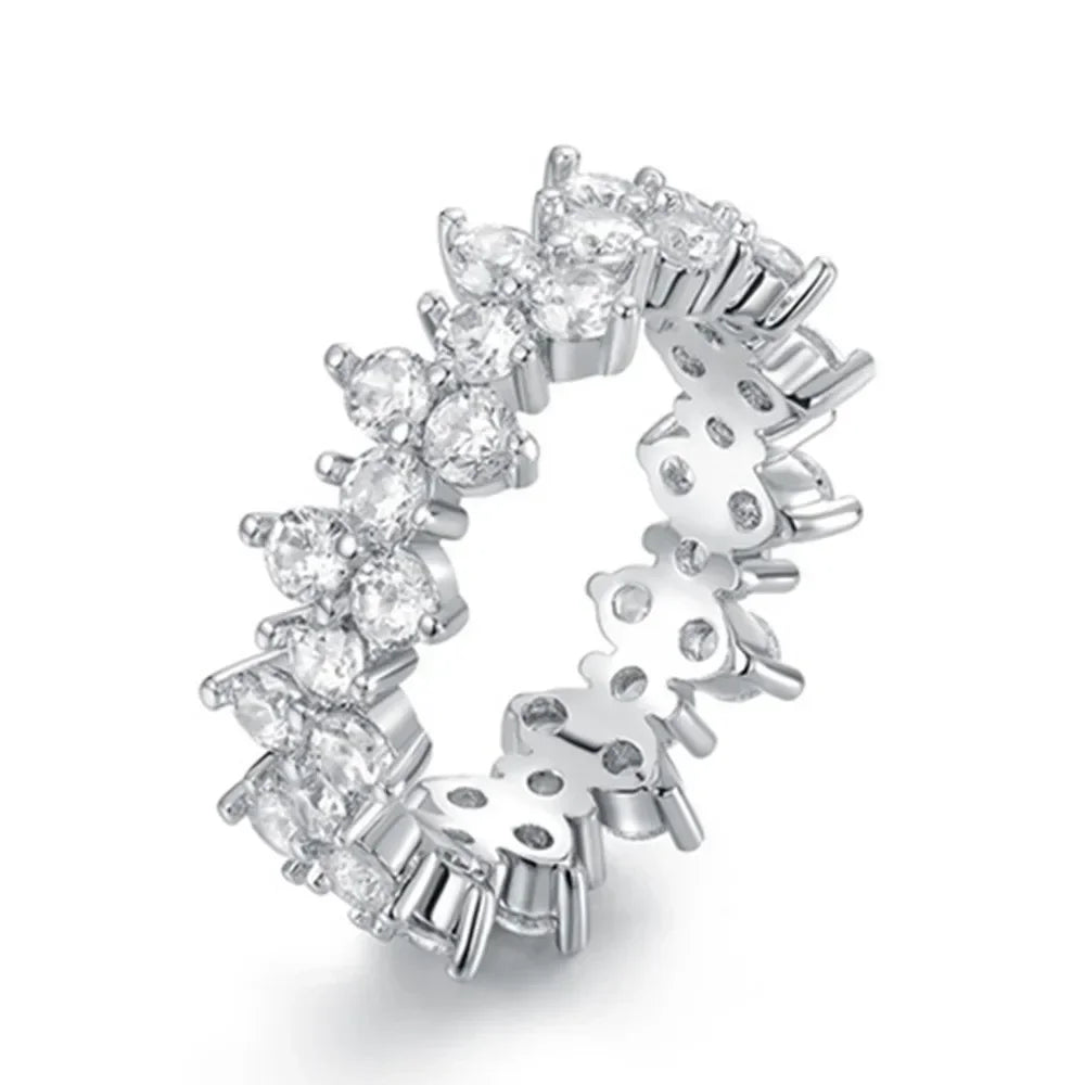 2025 New Fashion Women Ring Trend White Crystal Zircon Engagement Design Rings for Women Wedding Anniversary Jewelry