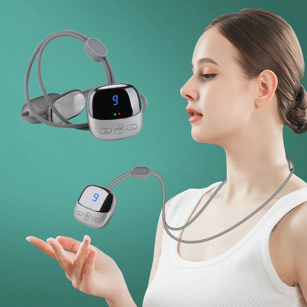 4 Gear Electric Neck Massager Micro-current Cervical Spine Massager Portable Hot Compress Smart Neck Massage Relaxation Tools