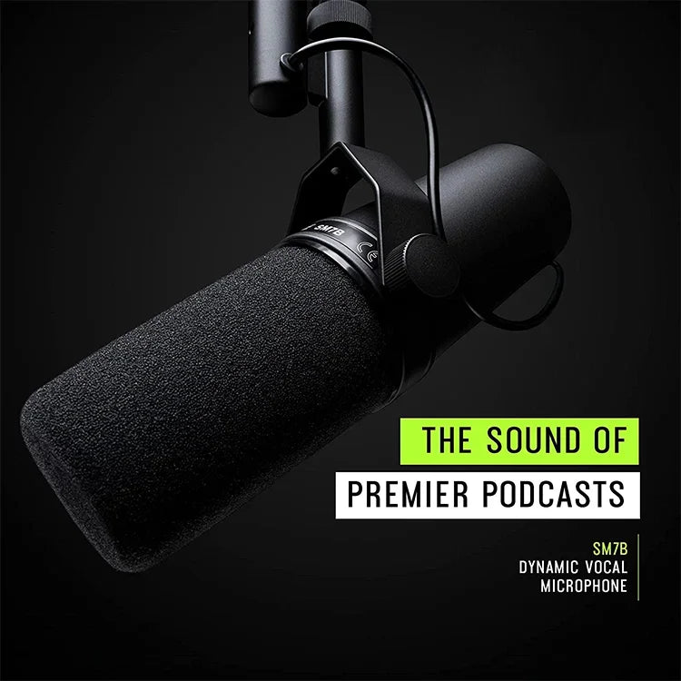 SM7B Professional Cardioid Dynamic Microphone Sm7b Selectable Frequency Response Mic for Live Recording Podcasting Brocasting