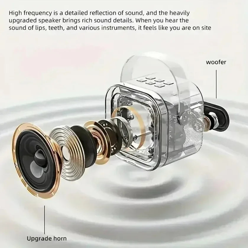 XIKCU K12 Portable Bluetooth 5.3 Karaoke Machine PA Speaker System with 1-2 Wireless Microphones Home Family Singing Children's