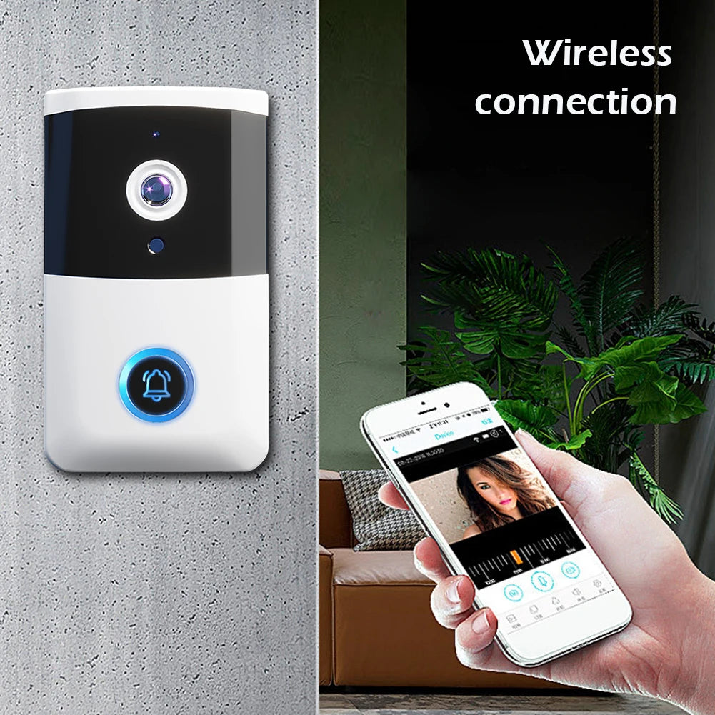 WiFi Doorbell Camera IR Night Vision Smart Door Bell Two-way Audio Home Door Bell for Home Security Alarm System