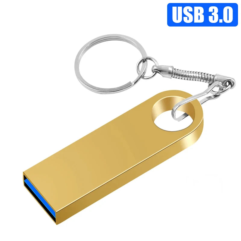 High Speed Memoria Flash Drive 3.0 Pendrive 128GB 64GB Waterproof Pen Drive 16GB 8GB Flash Usb 2.0 Metal Stick Key Custom Logo