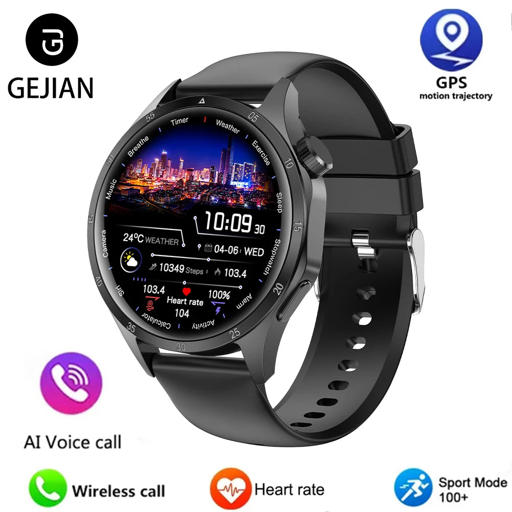 2025 New Men GPS Smart Watch 360 * 360 AMOLED Screen Bluetooth Call NFC Heart Rate Monitoring IP68 Waterproof SmartWatch for Men