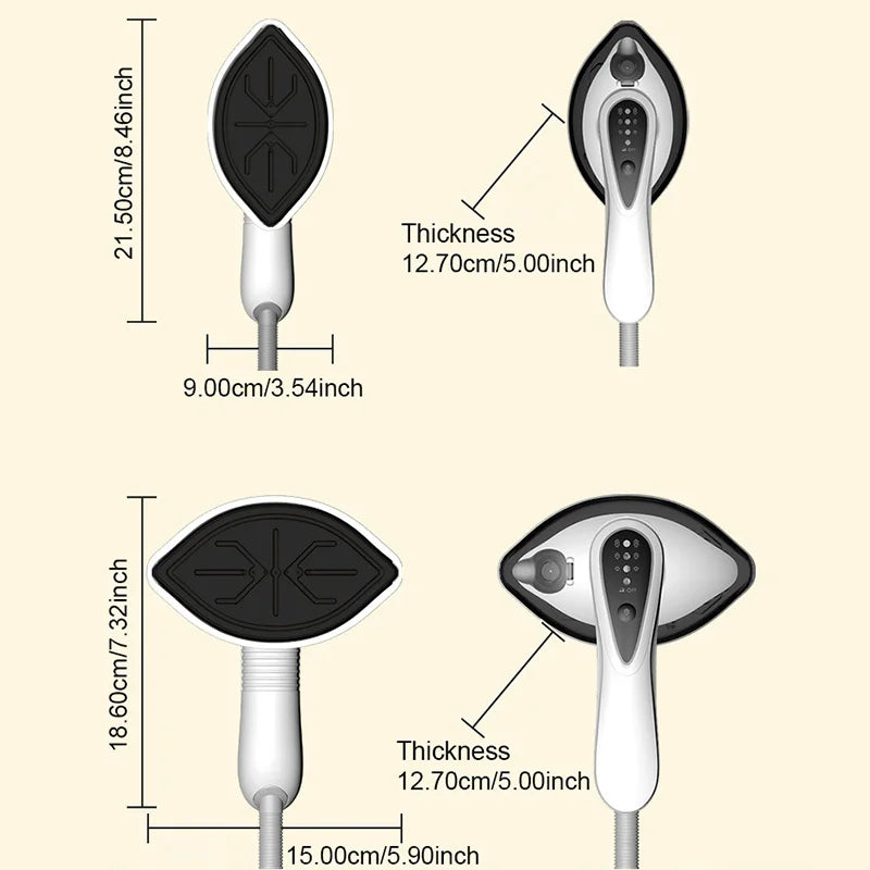1 handheld garment steamer, portable ironing machine, with 25-second rapid heating and 90° rotatable design