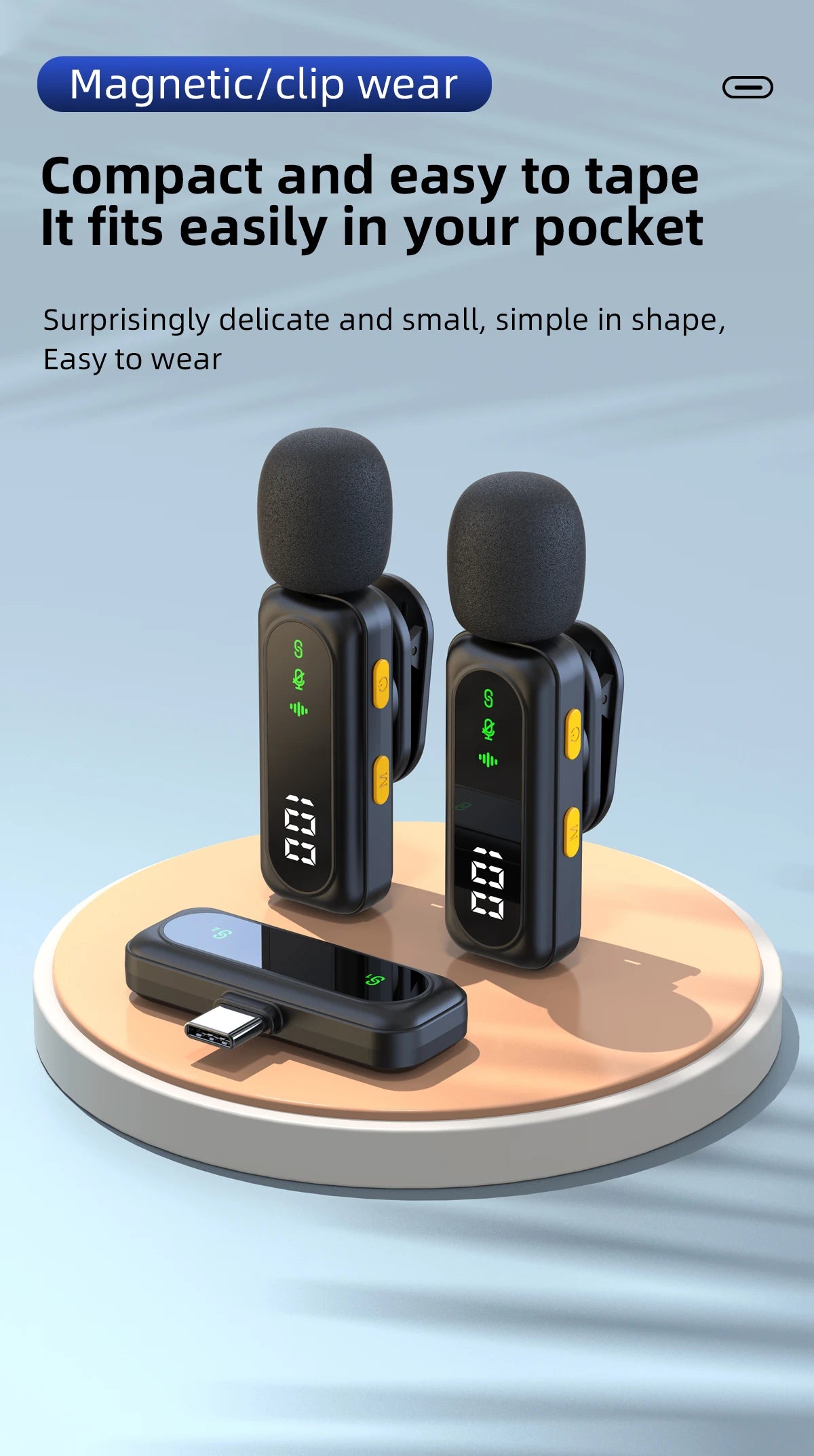 New Wireless Lavalier Microphone Video Recording Recording Podcast Noise Reduction mic  Live Gaming Phone  Android PC Mini Mic