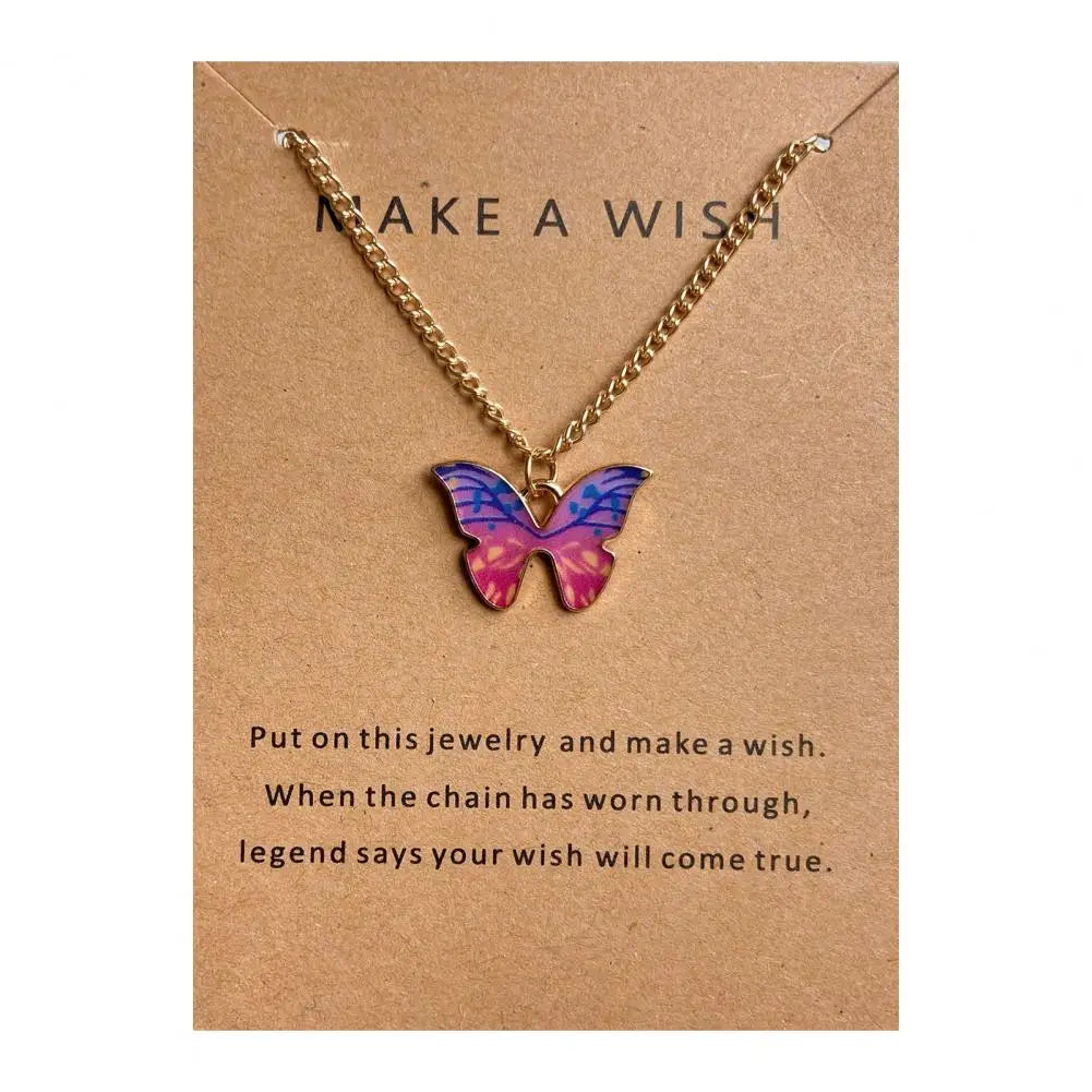 Fashion Vintage Women Necklace 2024 New Butterfly Pendant Necklace Set Romantic Dating Neck Chain For Women Lovely Neck Jewelry