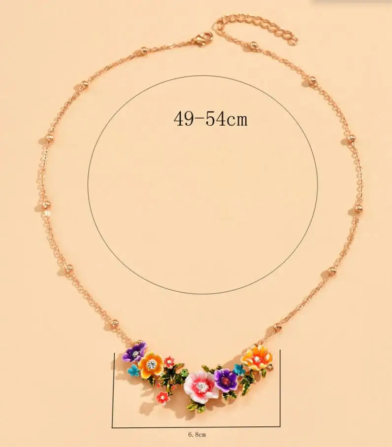 New Collier Femme Fashion Necklace for Women Short Design Flower Choker Statement Jewelry Gift