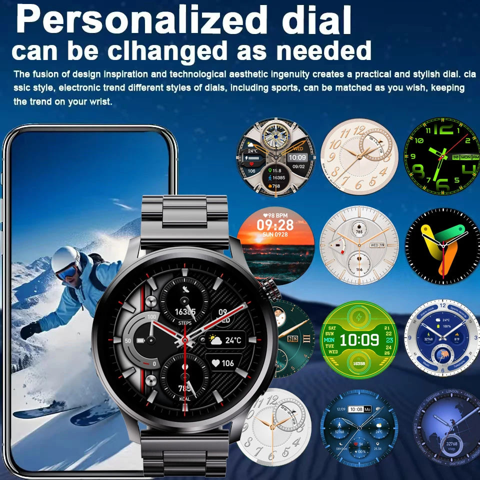 New Smart Watch SK51 Smart Watch 1.53 Inch HD AMOLED Screen NFC GPS TrackerBluetooth Call Health Monitoring Watch Men Women