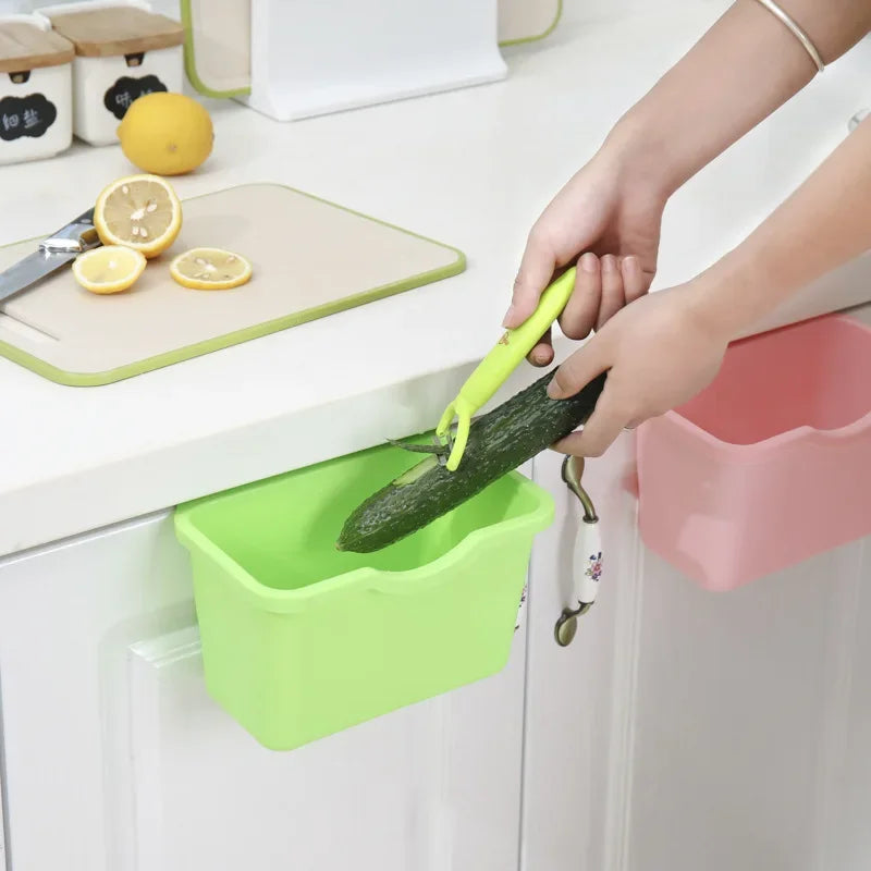 Kitchen Cabinet Door Hanging Mini Waste Bins Household Rubbish Cleaning Tool