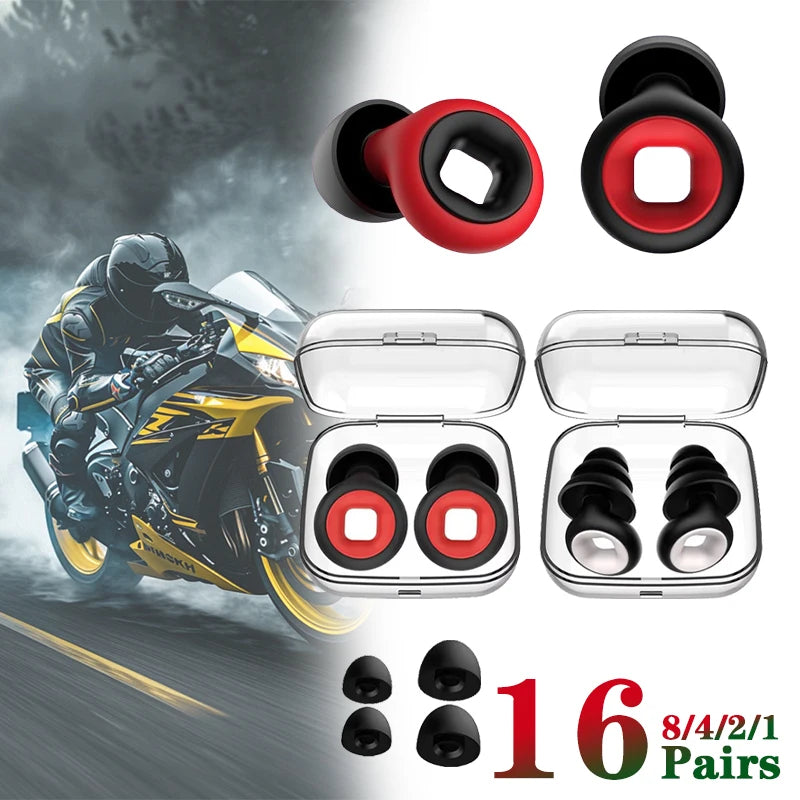 1-16Pairs Sleep Soundproof Earplugs Motorcycle Noise Reduction Earplugs Anti-noise Mute Earplugs Motorcycle Equipment