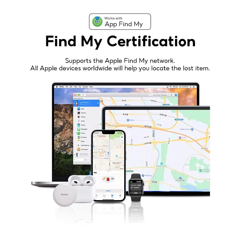 MeeGoo GPS Tracker Wireless Mini Anti Lost Alarm Key Finder with Bluetooth APP for iPhone Android Smart Tag Locator for Keys