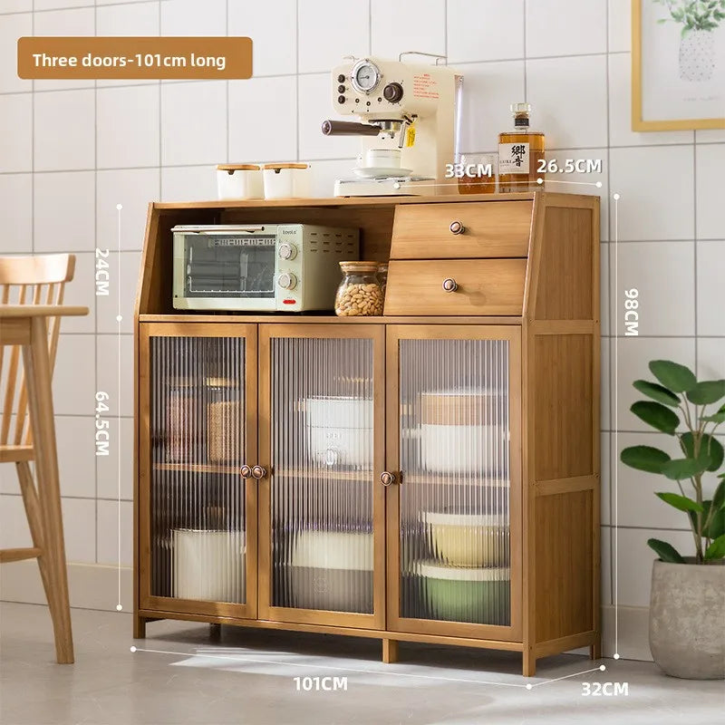 Kitchen Shelves Storage Cabinets Lockers Floor-to-Floor Pots Dishes Seasoning Supplies Household Cupboards