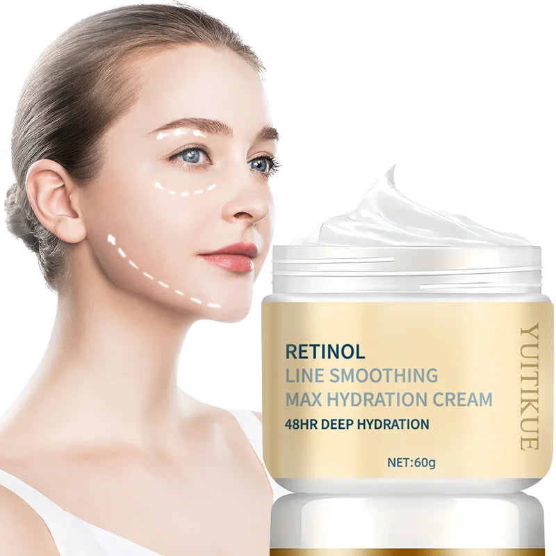 YUITIKUE Retinol Max Hydration Cream 60g - 48HR Deep Moisture, Tightens & Smooths Skin, Fast Absorption, Day & Night Use