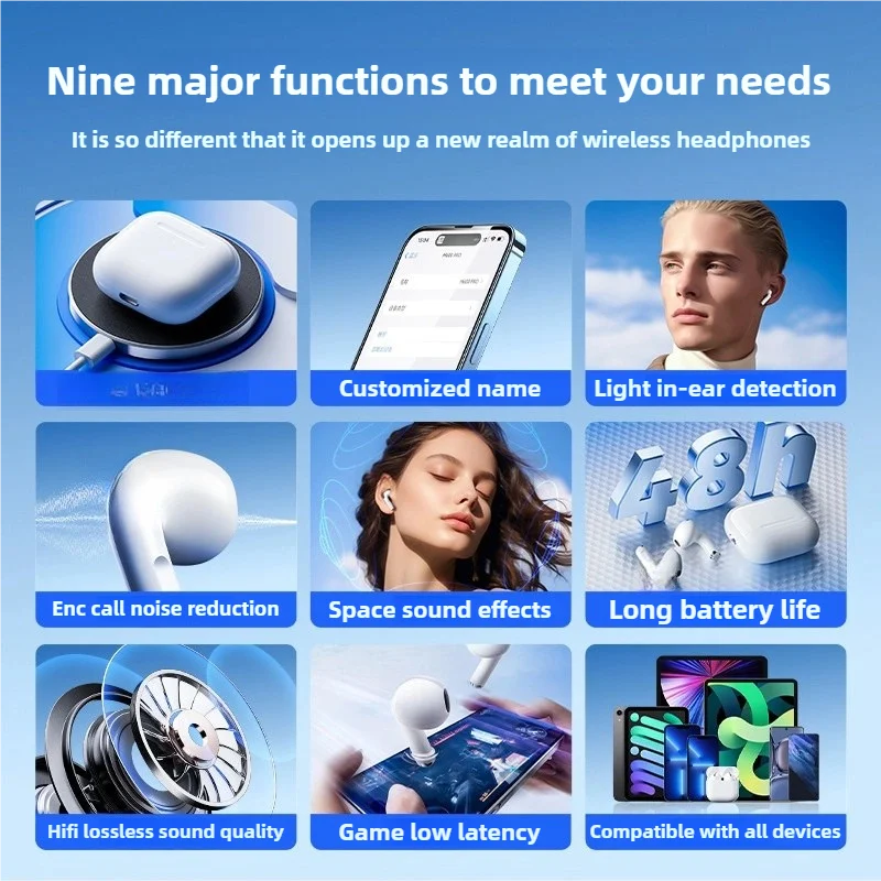 Airs Pro7 Wireless Headsets Bluetooth Earphones TWS Earbuds With Siri Pop-up Window Waterproof Positioning Touch Control For Ios